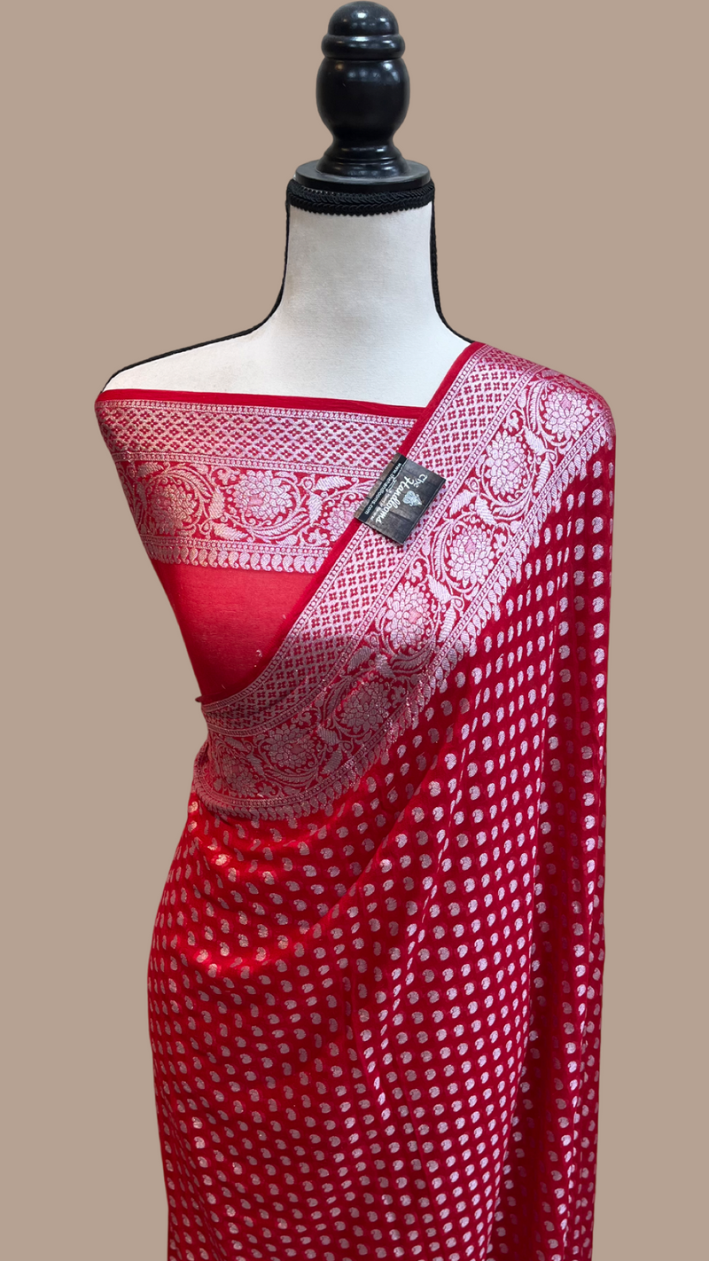 Pure Chiffon Khaddi Banarasi Saree - The Handlooms