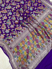 Khaddi Georgette Banarasi Saree - water zari - The Handlooms