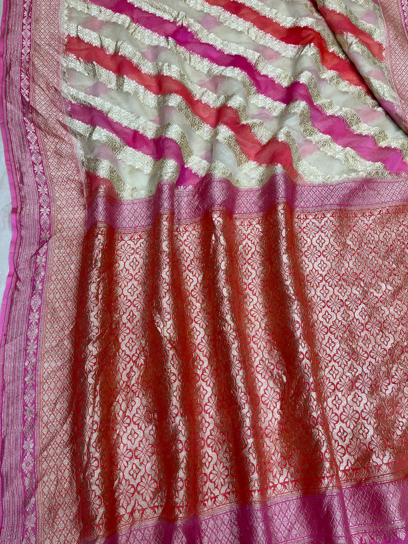 Khaddi Georgette Handloom Banarasi Saree - The Handlooms