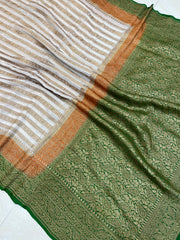 Khaddi Georgette Banarasi Saree -  Antique zari - The Handlooms