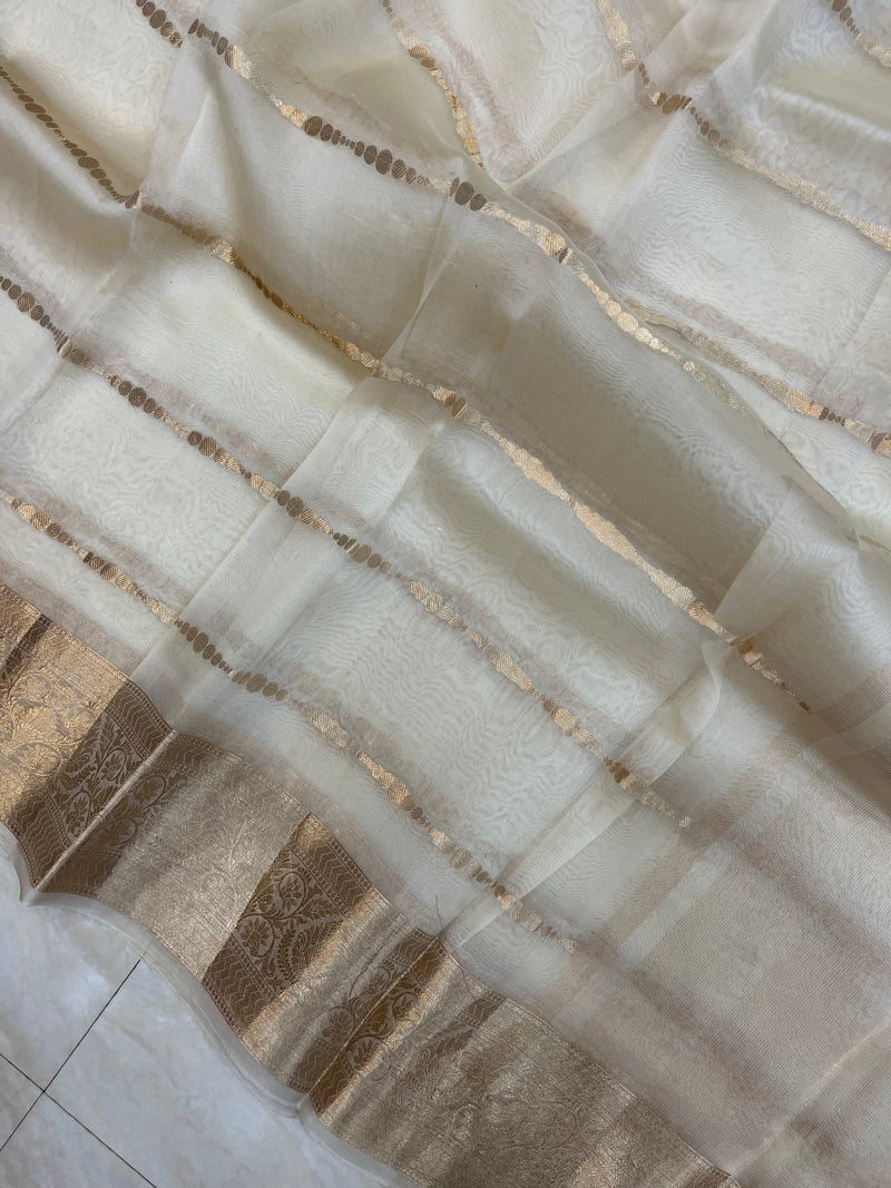 Pure Kora Handloom Banarasi Saree - The Handlooms