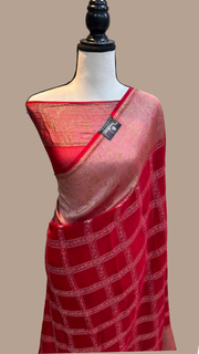 Pure Georgette Banarasi Bandhej Handloom Saree - The Handlooms