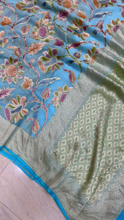 Khaddi Georgette Handloom Banarasi Saree - The Handlooms
