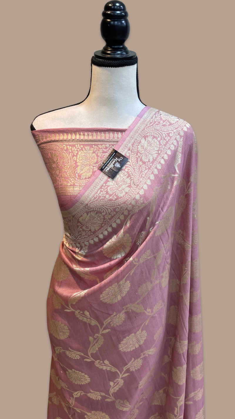Tussar Georgette Handloom Banarasi Saree - All over Jaal Work - The Handlooms