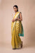 Khaddi Georgette Handloom Banarasi Saree - Yellow - The Handlooms