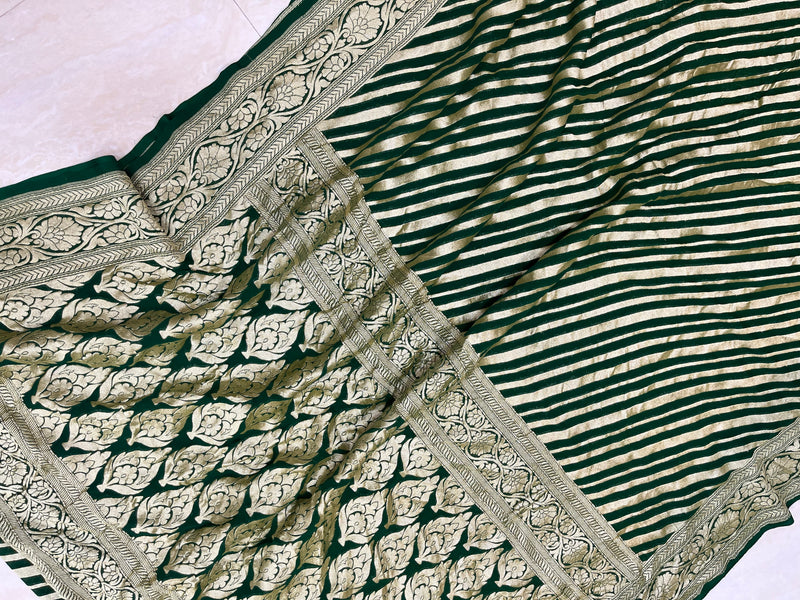 Khaddi Georgette Banarasi Saree -  Gold zari - The Handlooms