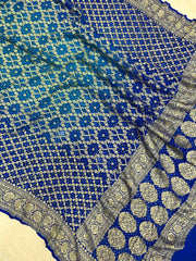 Pure Georgette Banarasi Bandhej Handloom Dupatta - The Handlooms