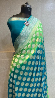 Khaddi Georgette Handloom Banarasi Saree - The Handlooms