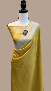 Moonga Georgette Handloom Banarasi Saree - The Handlooms