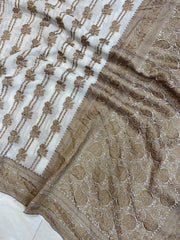 Khaddi Georgette Banarasi Saree -  Antique zari - The Handlooms