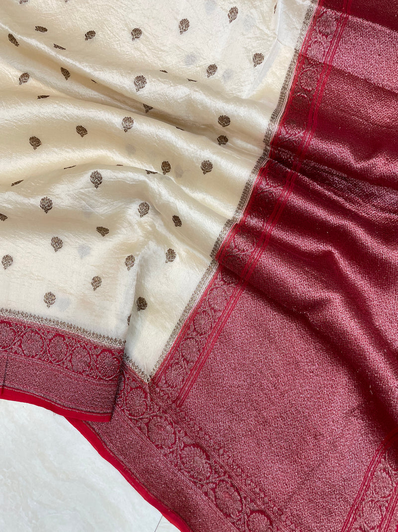 Pure Kora Handloom Banarasi Saree - The Handlooms