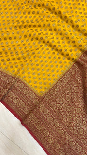 Khaddi Georgette Banarasi Saree -  Antique zari - The Handlooms