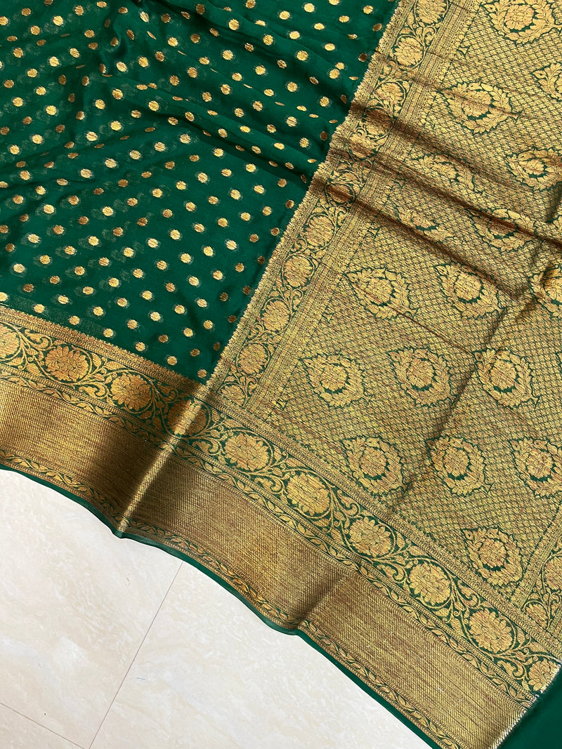 Pure Chiffon Khaddi Banarasi Saree - The Handlooms