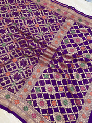 Pure Georgette Banarasi Handloom Saree - with meenakari work - The Handlooms