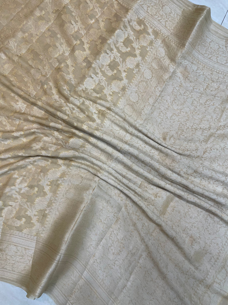Pure Chiffon Khaddi Banarasi Saree - The Handlooms