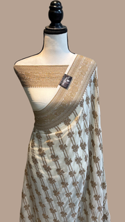 Khaddi Georgette Banarasi Saree -  Antique zari - The Handlooms