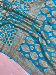 Khaddi Georgette Banarasi Saree - Gold zari - The Handlooms