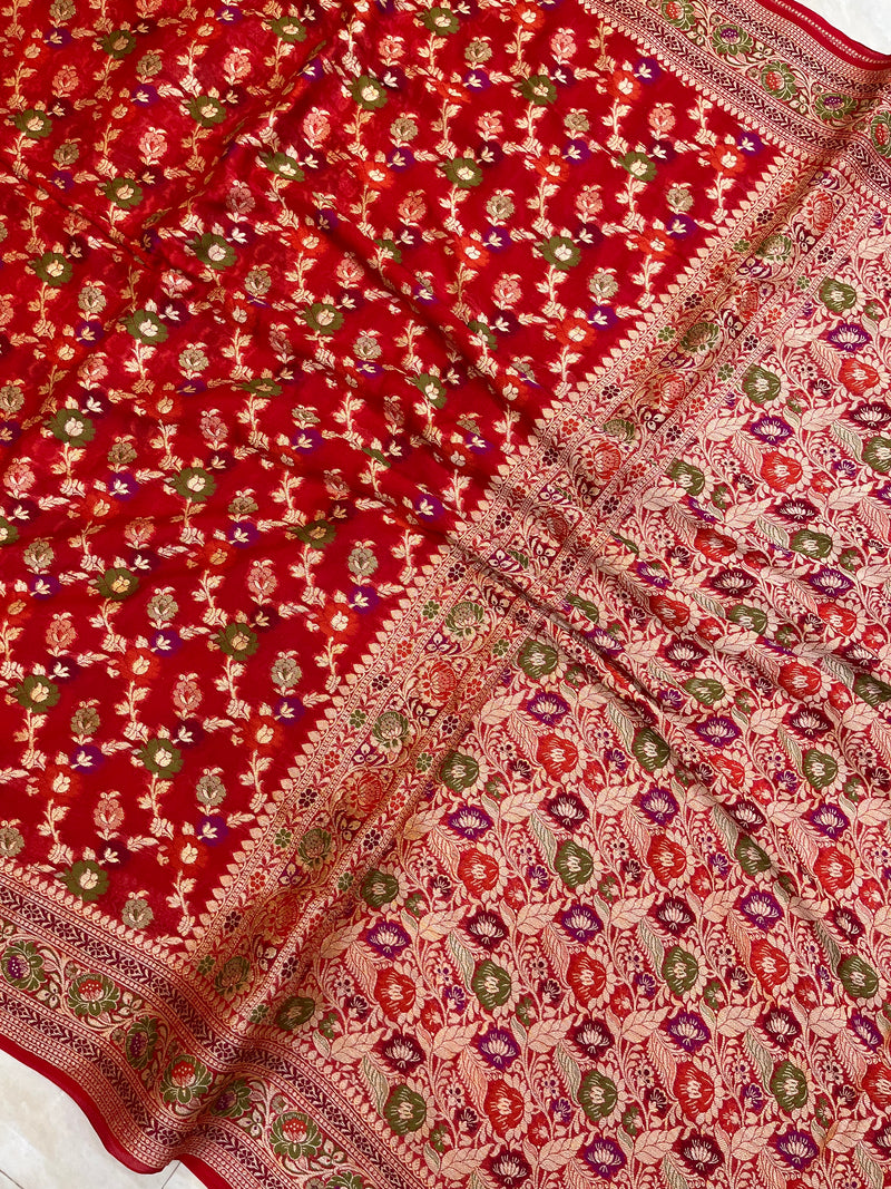 Pure Chiffon Khaddi Banarasi Saree - The Handlooms