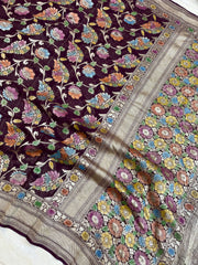 Khaddi Georgette Banarasi Saree - water zari - The Handlooms