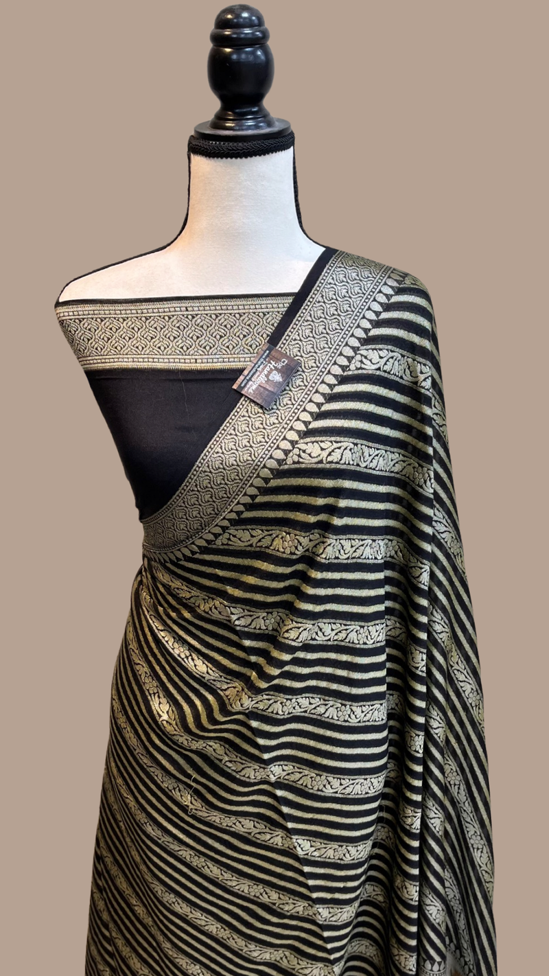 Pure Chiffon Khaddi Banarasi Saree - The Handlooms