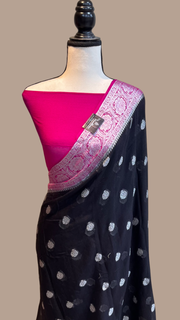 Pure Chiffon Khaddi Banarasi Saree - The Handlooms