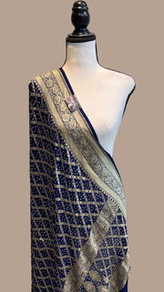 Georgette Banarasi Bandhej Handloom Dupatta - The Handlooms