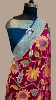 Khaddi Georgette Handloom Banarasi Saree - The Handlooms