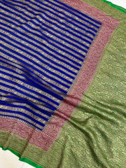 Khaddi Georgette Banarasi Saree -  Antique zari - The Handlooms