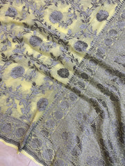 Khaddi Georgette Banarasi Saree -  Antique zari - The Handlooms
