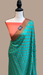 Turquoise Pure Chiffon Khaddi Banarasi Saree - The Handlooms