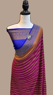 Khaddi Georgette Banarasi Saree -  Antique zari - The Handlooms