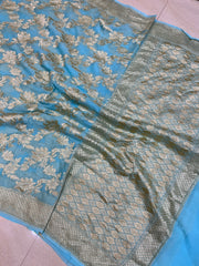 Khaddi Georgette Handloom Banarasi Saree - The Handlooms