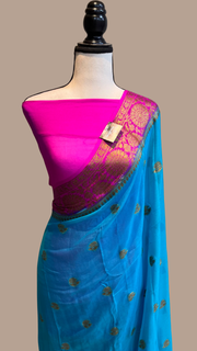 Pure Chiffon Khaddi Banarasi Saree - The Handlooms