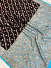 Khaddi Georgette Banarasi Saree -  Antique zari - The Handlooms