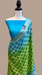 Pure Chiffon Khaddi Banarasi Saree - The Handlooms