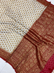 Khaddi Georgette Banarasi Saree -  Antique zari - The Handlooms
