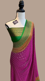 Khaddi Georgette Banarasi Saree -  Antique zari - The Handlooms