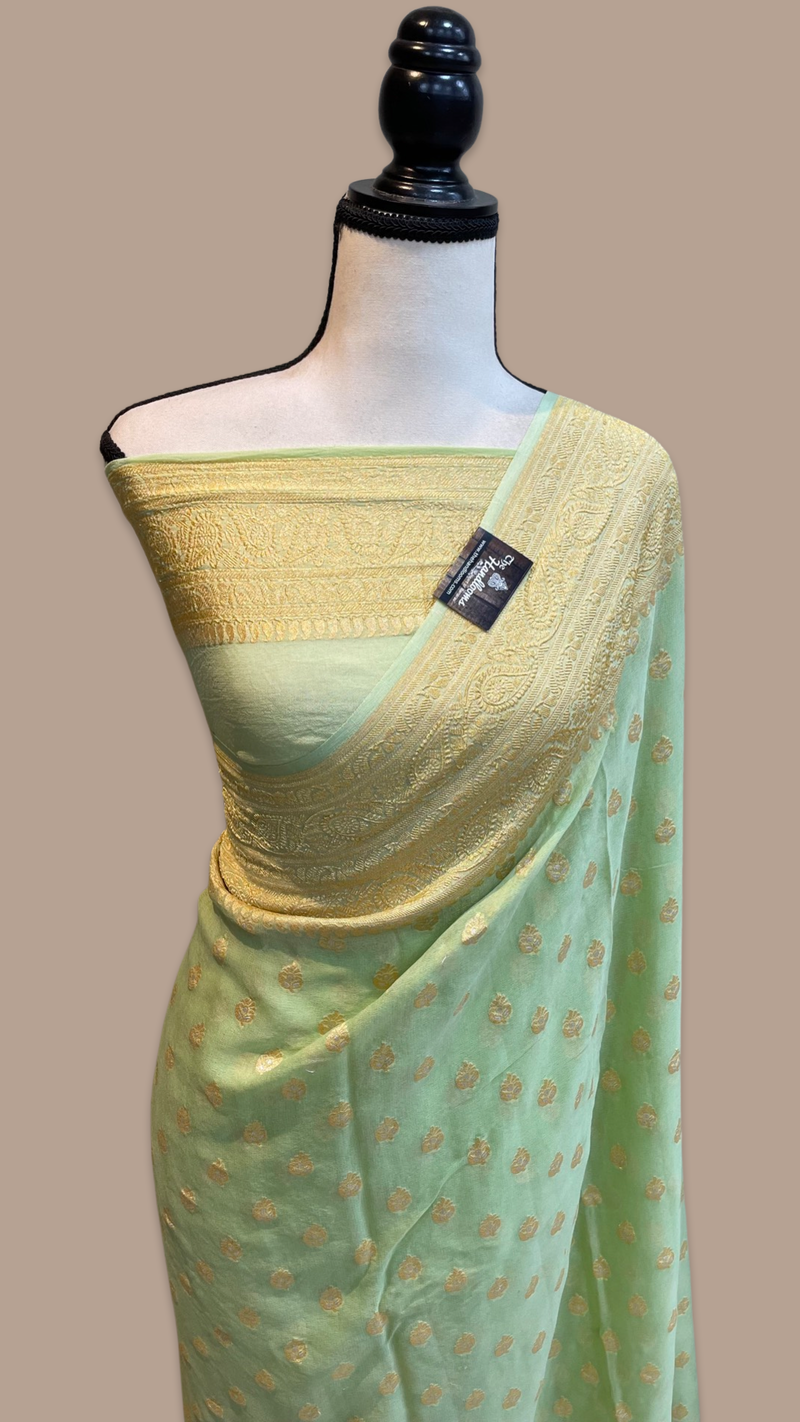 Khaddi Georgette Banarasi Saree - Sona Roopa - The Handlooms