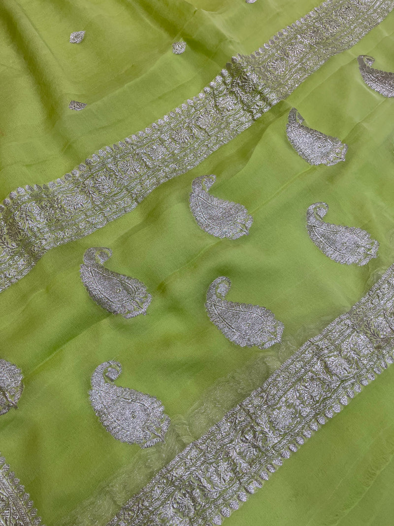 Pure Georgette Handloom Banarasi Saree - The Handlooms