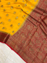 Pure Chiffon Khaddi Banarasi Saree - The Handlooms