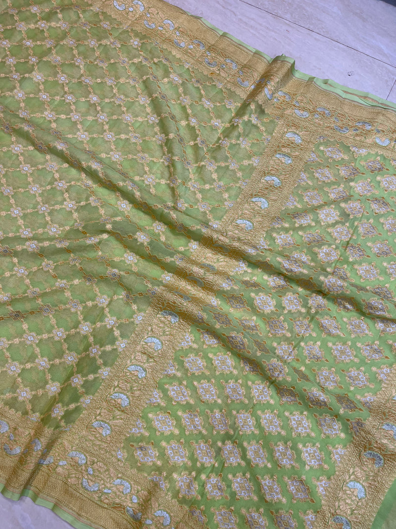 Khaddi Georgette Banarasi Saree - Sona Roopa - The Handlooms