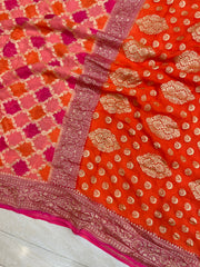 Khaddi Georgette Handloom Banarasi Saree - The Handlooms
