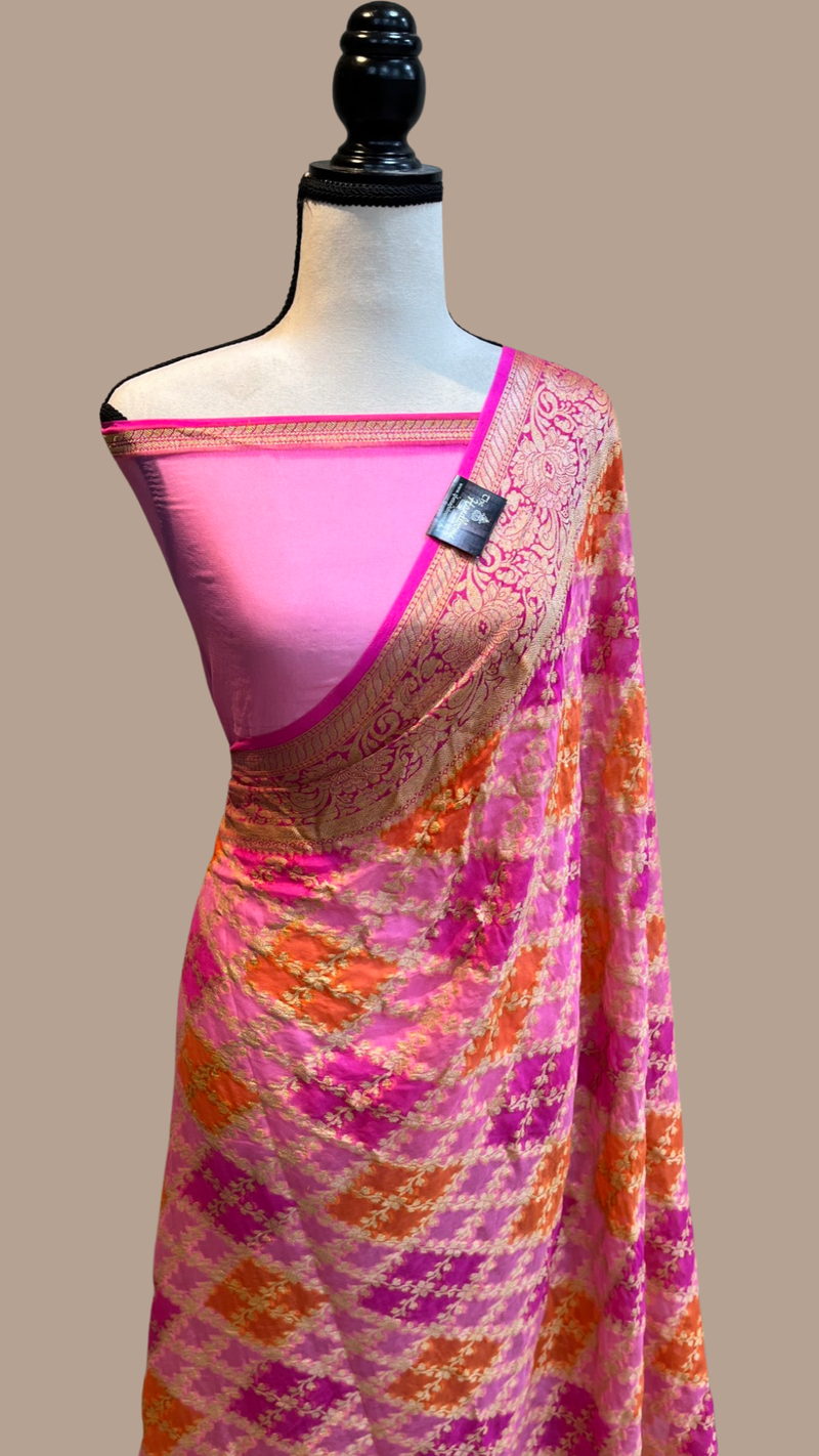Pure Chiffon Khaddi Banarasi Saree - The Handlooms