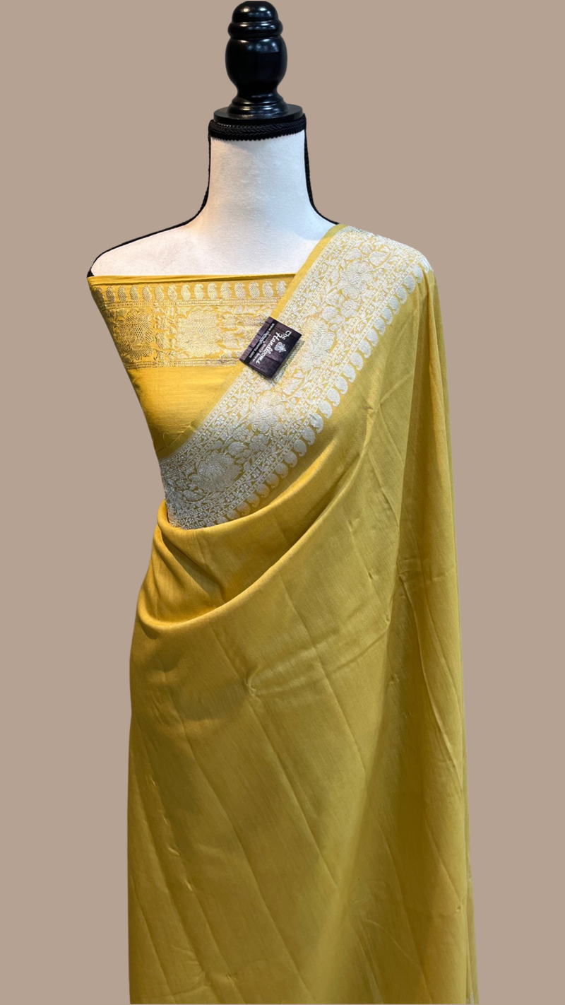 Moonga Georgette Handloom Banarasi Saree - The Handlooms