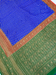 Khaddi Georgette Banarasi Saree -  Antique zari - The Handlooms