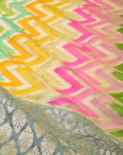 Pure Khaddi Georgette Dupatta - water zari - The Handlooms