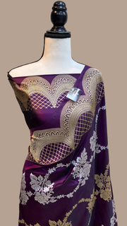 Pure Katan Silk Banarasi Handloom Saree - All over Sona Roopa Kadua work - The Handlooms