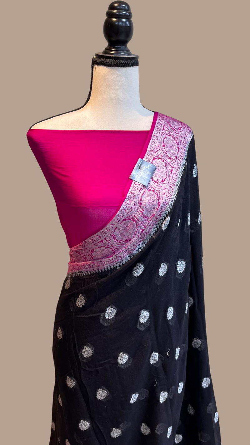 Pure Chiffon Khaddi Banarasi Saree - The Handlooms