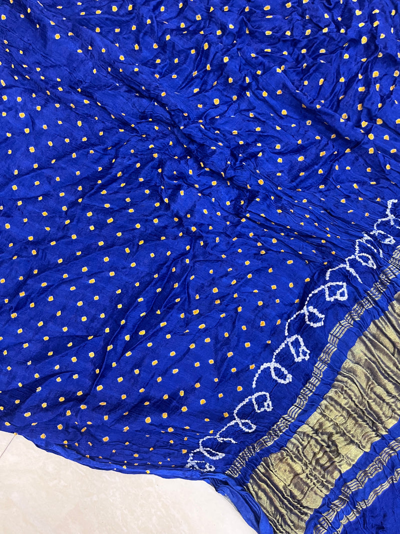 Pure Georgette Banarasi Bandhej Handloom Dupattta - The Handlooms