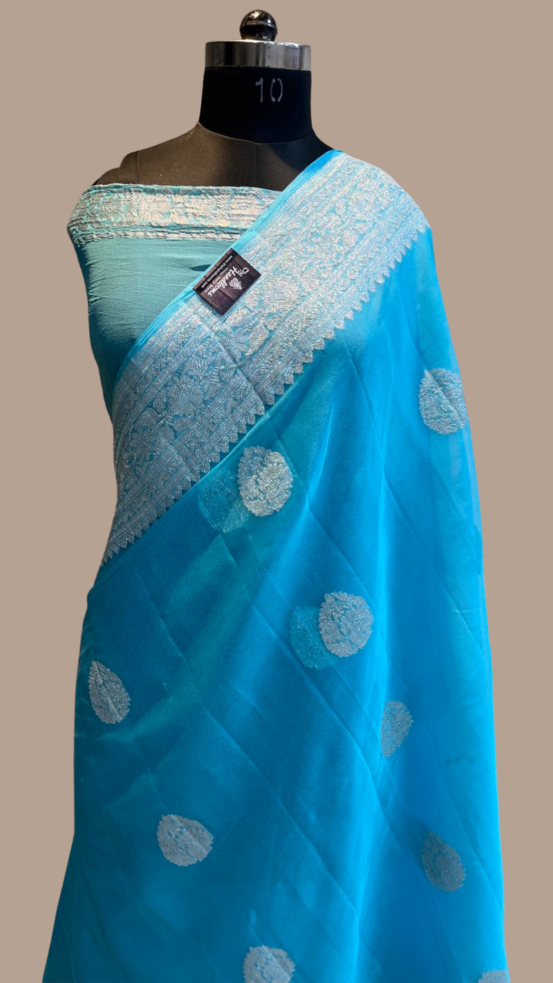 Pure Georgette Banarasi Handloom Saree - The Handlooms